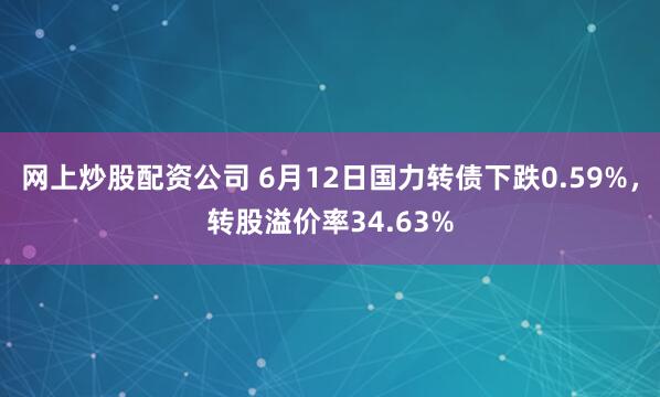 网上炒股配资公司 6月12日国力转债下跌0.59%，转股溢价率34.63%